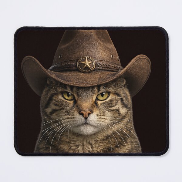 Item preview, Cowboy Cat Wearing Western Hat Portrait designed and sold by BagFactoryUK.