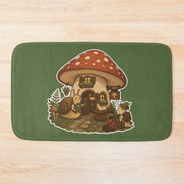 Item preview, Cute Snail Inn Mushroom House Cottagecore designed and sold by SimplePoDesign.