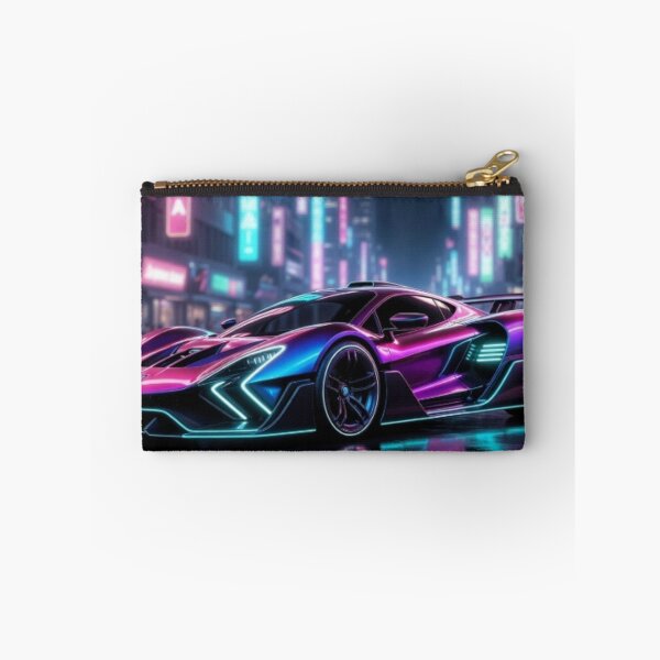Item preview, Cyberpunk Neon Supercar Synthwave Poster designed and sold by Nexus Space.