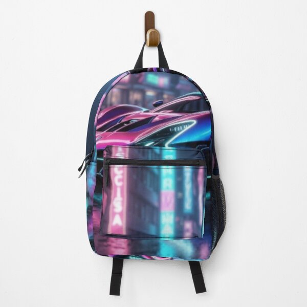 Item preview, Póster cyberpunk neón de supercoche synthwave designed and sold by Nexus Space.