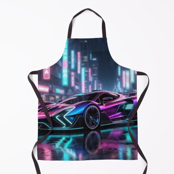 Item preview, Cyberpunk Neon Supercar Synthwave Poster designed and sold by Nexus Space.