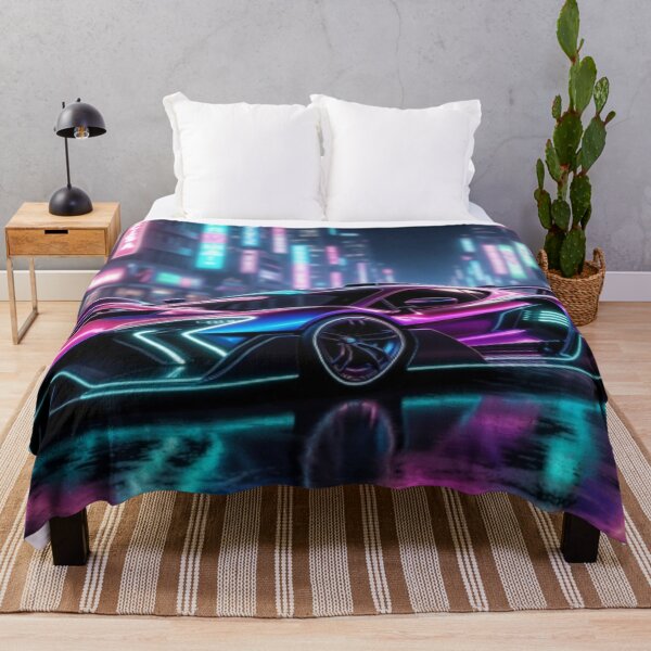 Item preview, Cyberpunk Neon Supercar Synthwave Poster designed and sold by Nexus Space.