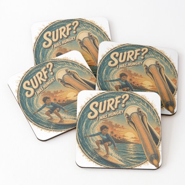 Item preview, Funny Pelican Surfing Vintage Retro Beach Surfer Design | Surf? I Was Hungry designed and sold by ByMorad.