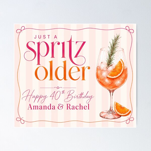 Item preview, CUSTOM 40th Birthday Tapestry 8 - just a spritz older designed and sold by taylorvinyls.