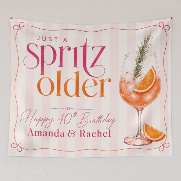 Item preview, CUSTOM 40th Birthday Tapestry 8 - just a spritz older designed and sold by taylorvinyls.