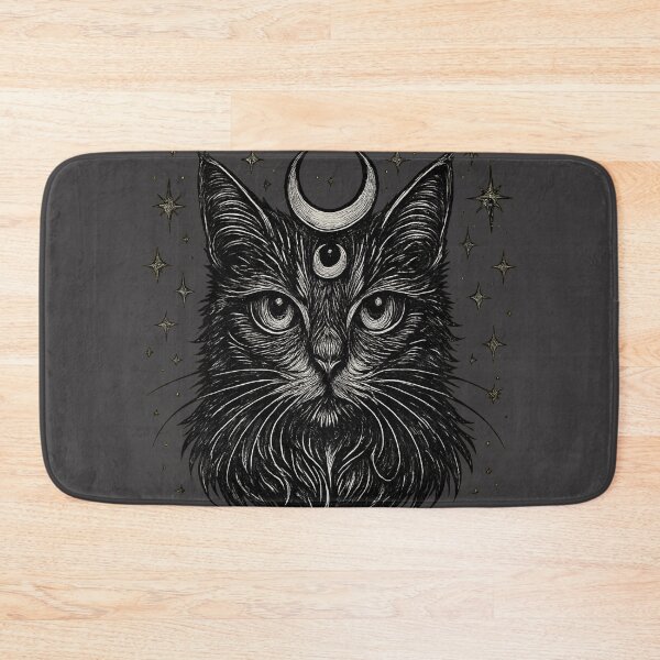 Item preview, Copy of Copy of Copy of Black Cat Moon Celestial Witchy Aesthetic Gothic Cat Design Sticker & T-Shirt designed and sold by Cat-astrophes.