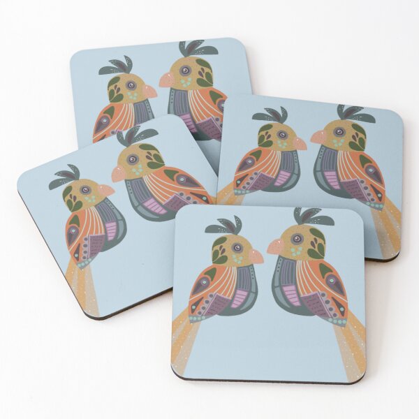 Item preview, Folk Art Tropical Birds designed and sold by ArtisticTpulse.