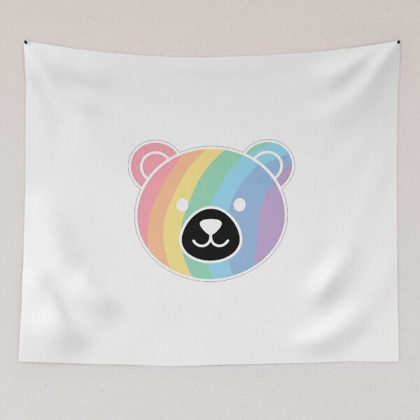Item preview, Cute Rainbow Pastel Bear Face Illustration designed and sold by Owcomm.
