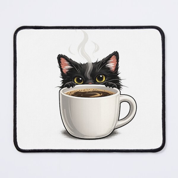 Item preview, Black Cat Behind Coffee Mug Sticker | Cute Cat Lover Gift designed and sold by Skedart.