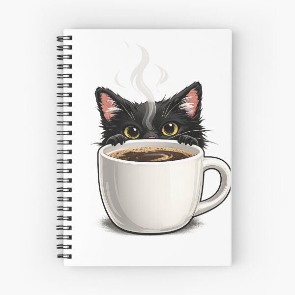 Item preview, Black Cat Behind Coffee Mug Sticker | Cute Cat Lover Gift designed and sold by Skedart.