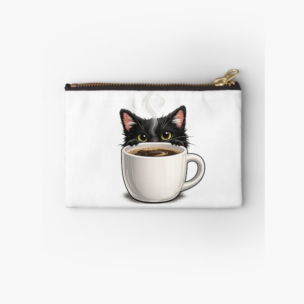 Item preview, Black Cat Behind Coffee Mug Sticker | Cute Cat Lover Gift designed and sold by Skedart.