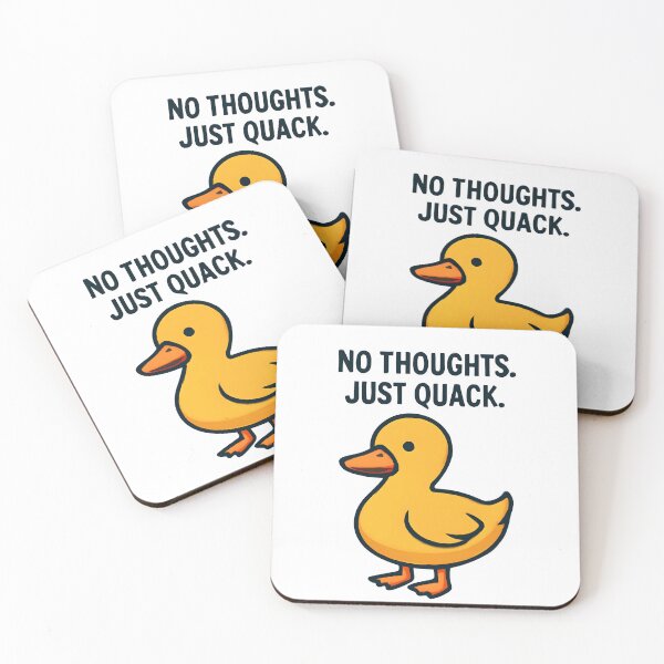 Item preview, No Thoughts Just Quack Funny Duck Meme Cute Minimalist Design designed and sold by KAM-KAM-STORE.