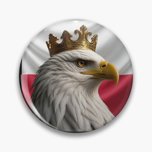 Item preview, Crowned White Eagle Over Polish Flag - Royal Poland Heraldic Art designed and sold by The store under the battleship :).