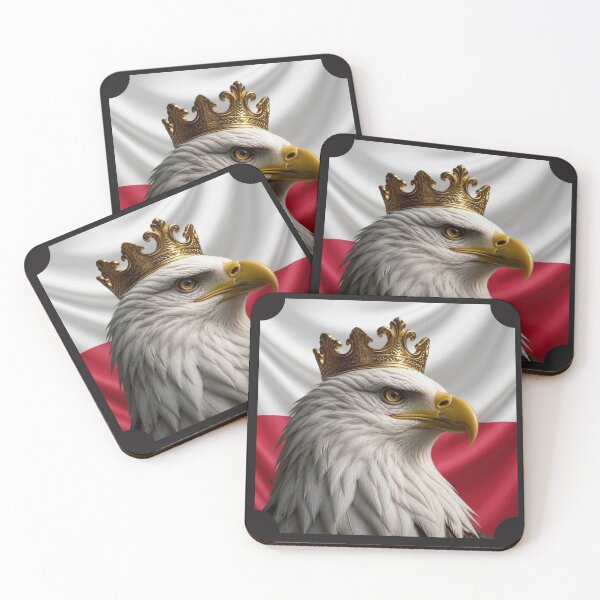 Item preview, Crowned White Eagle Over Polish Flag - Royal Poland Heraldic Art designed and sold by The store under the battleship :).