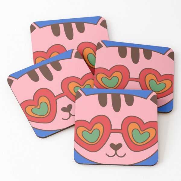 Item preview, Groovy Retro Heart Glasses Cat designed and sold by ArtisticTpulse.
