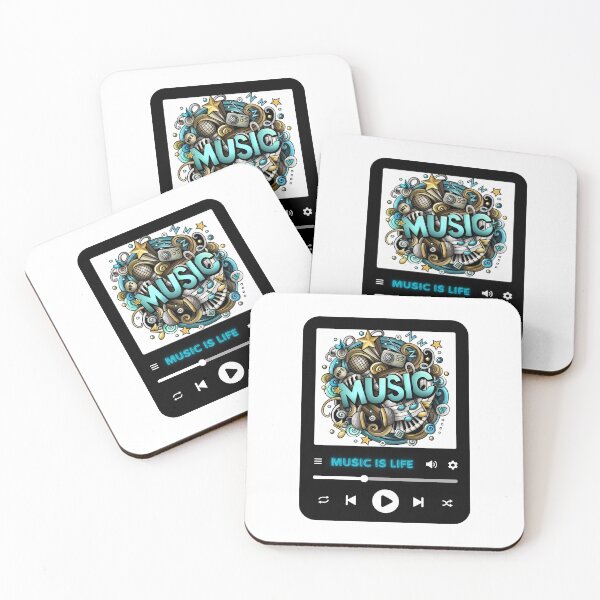 Item preview, Music Is Life - Aesthetic Retro Doodle Media Player Design designed and sold by Frafri92.