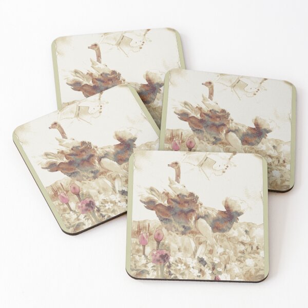 Item preview, Vintage Watercolor Ostrich Garden designed and sold by ArtisticTpulse.