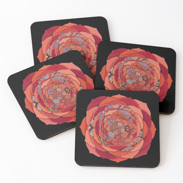 Item preview, Sovereign Crimson Floral Mandala Print designed and sold by FreiherrPK.