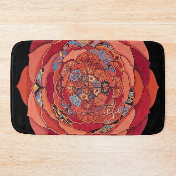 Item preview, Sovereign Crimson Floral Mandala Print designed and sold by FreiherrPK.