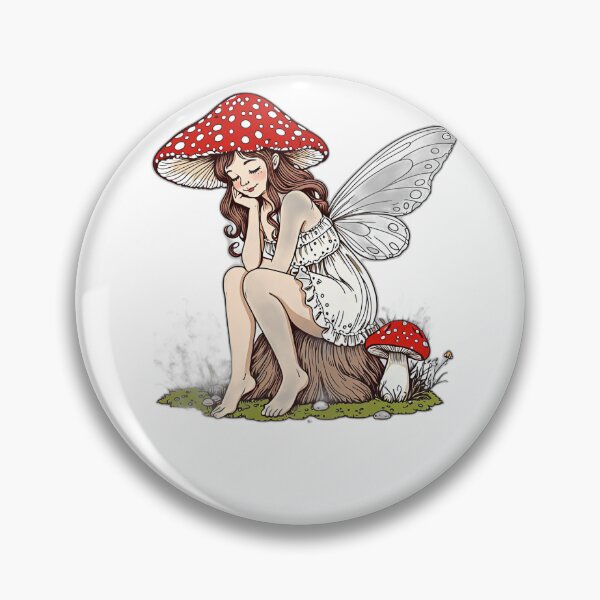 Item preview, Cottagecore Mushroom Fairy – Minimal Line Art designed and sold by 996Basch.