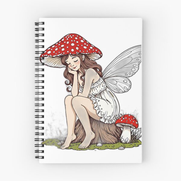Item preview, Cottagecore Mushroom Fairy – Minimal Line Art designed and sold by 996Basch.