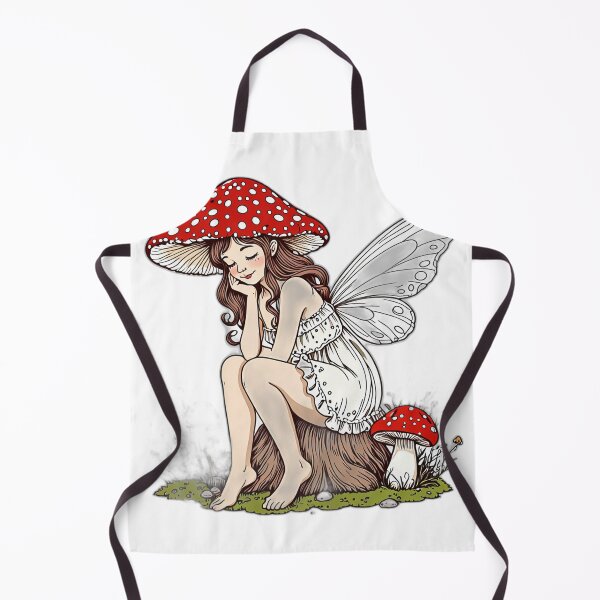 Item preview, Cottagecore Mushroom Fairy – Minimal Line Art designed and sold by 996Basch.