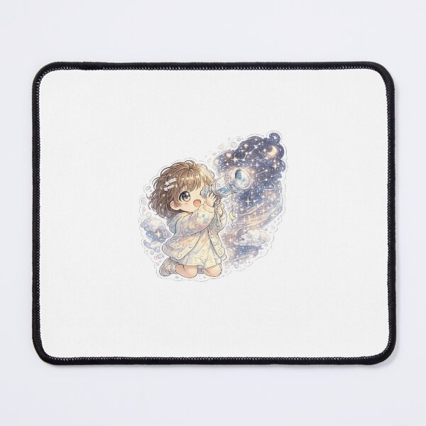 Item preview, Stardust Telescope Girl – Cute Kawaii Sticker designed and sold by blossomfun.