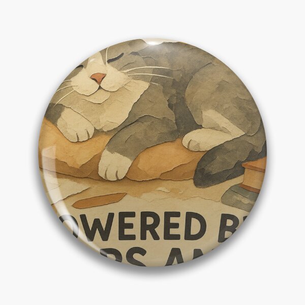 Item preview, Sleepy Cat Powered by Naps and Chaos Fun Design Cute Watercolor designed and sold by Cat-astrophes.