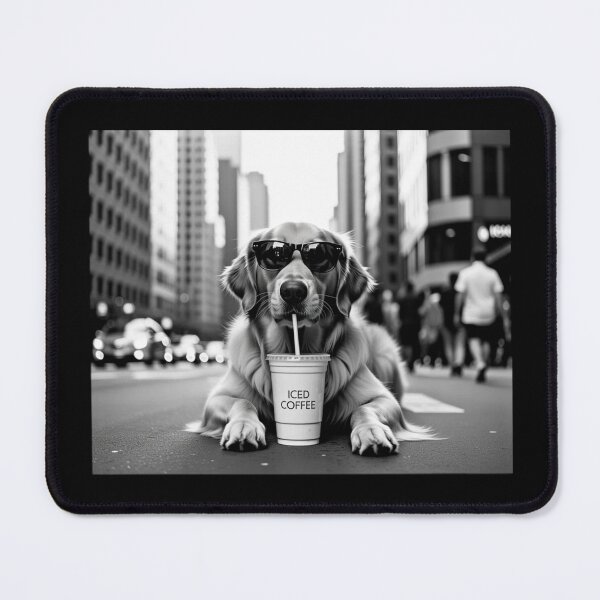 Item preview, Golden Retriever Drinking Iced Milk Coffee Humor Dog Lover Art designed and sold by ZACK ART.