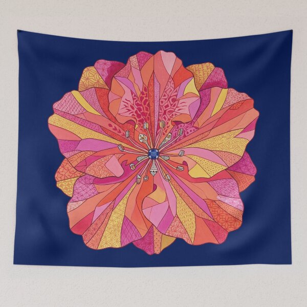 Item preview, Fractured Azalea — Jeweled Bloom Kaleidoscope Print designed and sold by FreiherrPK.