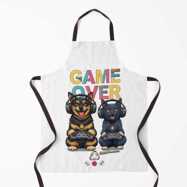 Item preview, Game Over – Cat & Dog Gaming Buddies designed and sold by m-yoga-store.