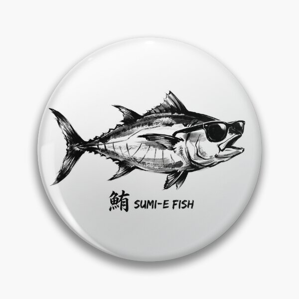 Item preview, Cool Sumi-e Tuna Fish with Sunglasses designed and sold by pocpoc3579.