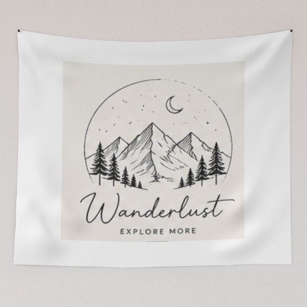 Item preview, Wanderlust Explore More Mountain Adventure Line Art designed and sold by Nianaart45678.