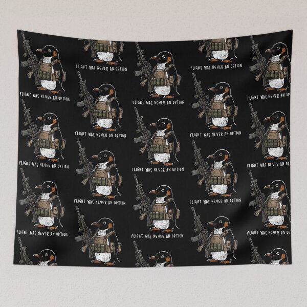 Item preview, Flight Was Never An Option Armed Penguin Funny Tactical Military Meme designed and sold by nojany.