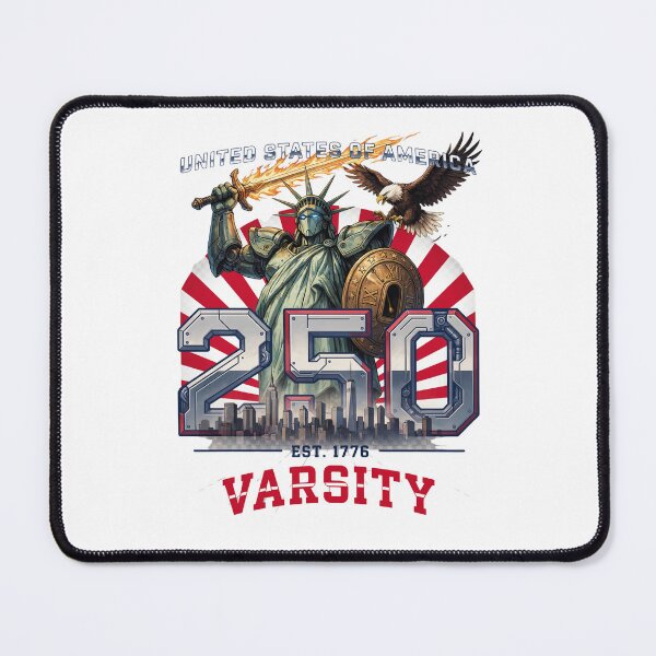 Item preview, USA 250 Statue of Liberty Sword Warrior Varsity 1776 Patriotic Mecha Design designed and sold by DarylWelsh2024.