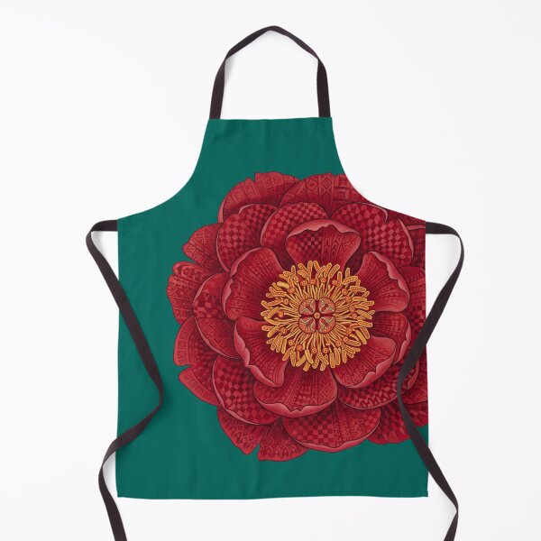Item preview, Crimson Peony Sovereign — Ornate Botanical Bloom Print designed and sold by FreiherrPK.