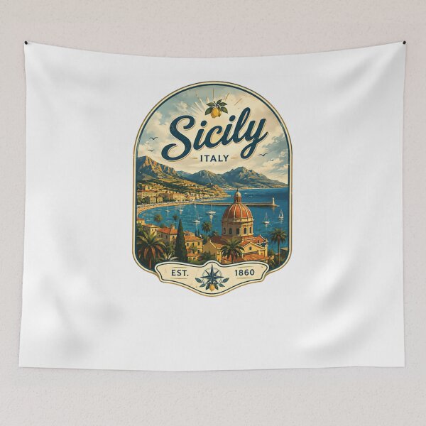 Item preview, Sicily Italy Est. 1860 European Travel Italian Island Mediterranean Vacation Destination designed and sold by Simsimah26Parks.