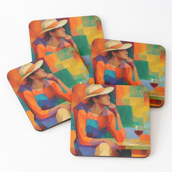 Item preview, Cafe Man Cubist Style Painting designed and sold by davidelder.
