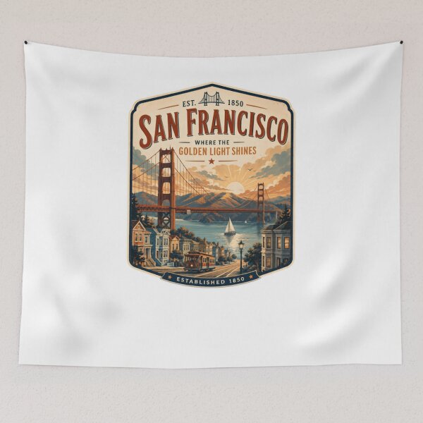 Item preview, San Francisco Where The Golden Light Shines California City Travel Landmark designed and sold by Simsimah26Parks.