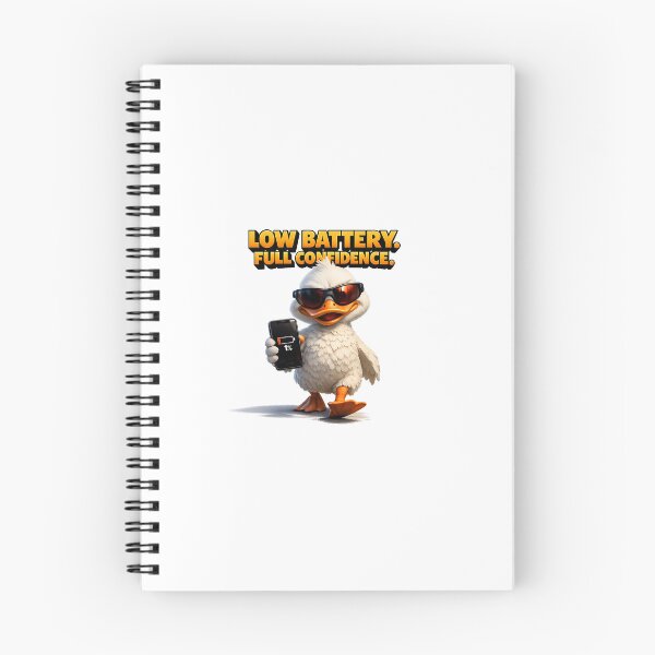 Item preview, Low Battery. Full Confidence. | Funny Duck Meme designed and sold by Brain Cell studios.