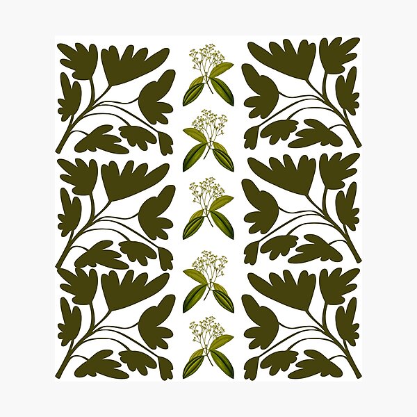 Item preview, Minimalist Olive Green Botanical Seamless Pattern. designed and sold by Jyoti-Quotes.