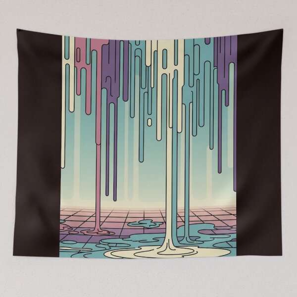 Item preview, Retro Dripping Paint: Vaporwave Grid Abstract Art designed and sold by Dzblack.
