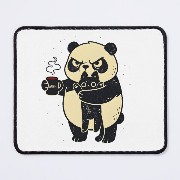 Item preview, Grumpy Panda with Coffee and Cute Black Cat designed and sold by TeddybearClub.