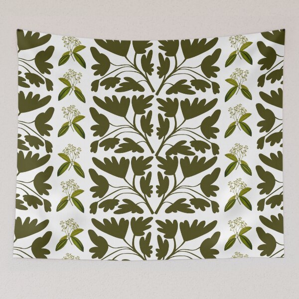 Item preview, Minimalist Olive Green Botanical Seamless Pattern. designed and sold by ​Jyoti Digital Artist.