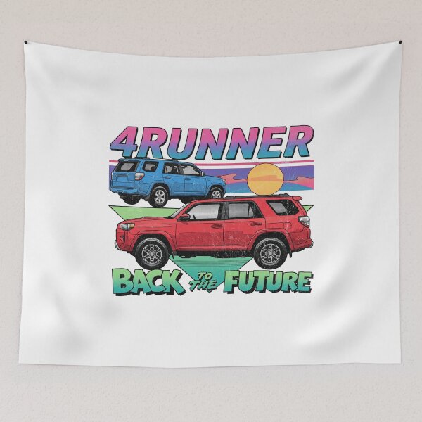 Item preview, Vintage Style 5th Gen 4Runner Retro Sunset Adventure Awaits Red [White Shirt Only] designed and sold by Off-Road-Zone.
