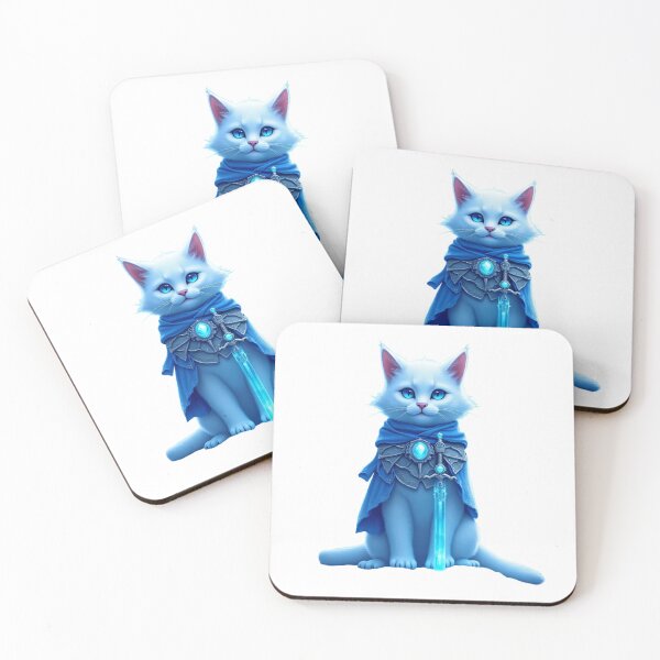 Item preview, Warrior Cat Fantasy Art | Forest Guardian Winter Sentinel | Magical Ice Cat | Cute Snow Feline Gift designed and sold by Flownow.