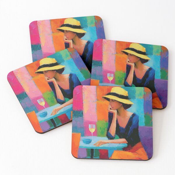 Item preview, Cafe Woman Cubist Style Painting designed and sold by davidelder.