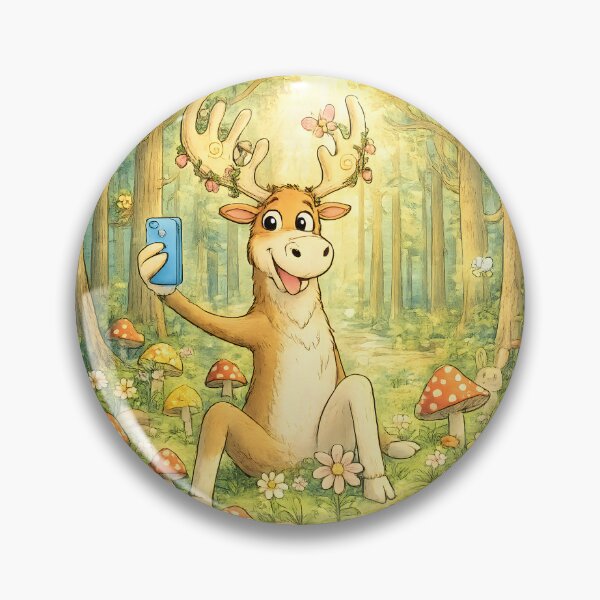 Item preview, Funny Moose Selfie | Woodland Social Media Storybook Art designed and sold by Clothes With Smiling Animals Walt Gral.