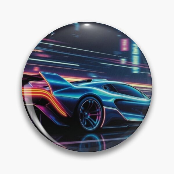 Item preview, Cyberpunk Hypercar Neon Light Trails Poster designed and sold by Nexus Space.