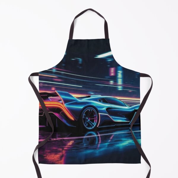 Item preview, Cyberpunk Hypercar Neon Light Trails Poster designed and sold by Nexus Space.